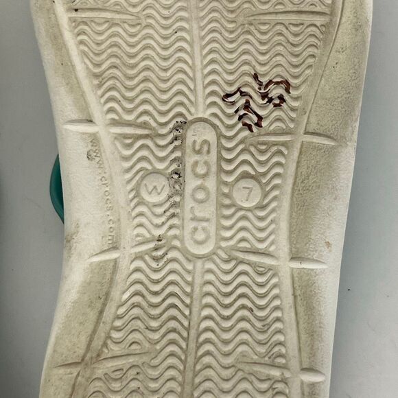 Crocs Women’s Aqua Teal Blue Slip On Swiftwater Strappy Slide Sandals Size 7 - Picture 9 of 11